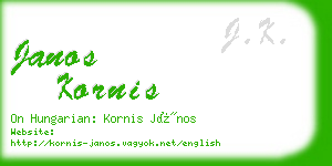 janos kornis business card